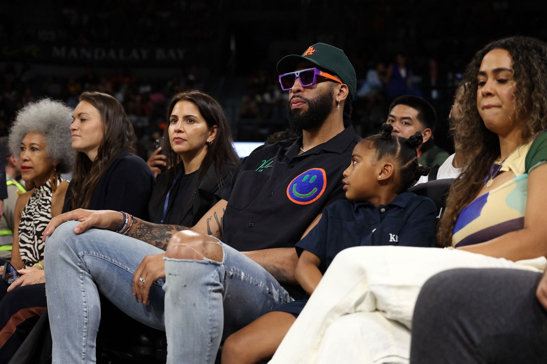 Anthony Davis enjoying the 2023 WNBA All-Star Game with his family