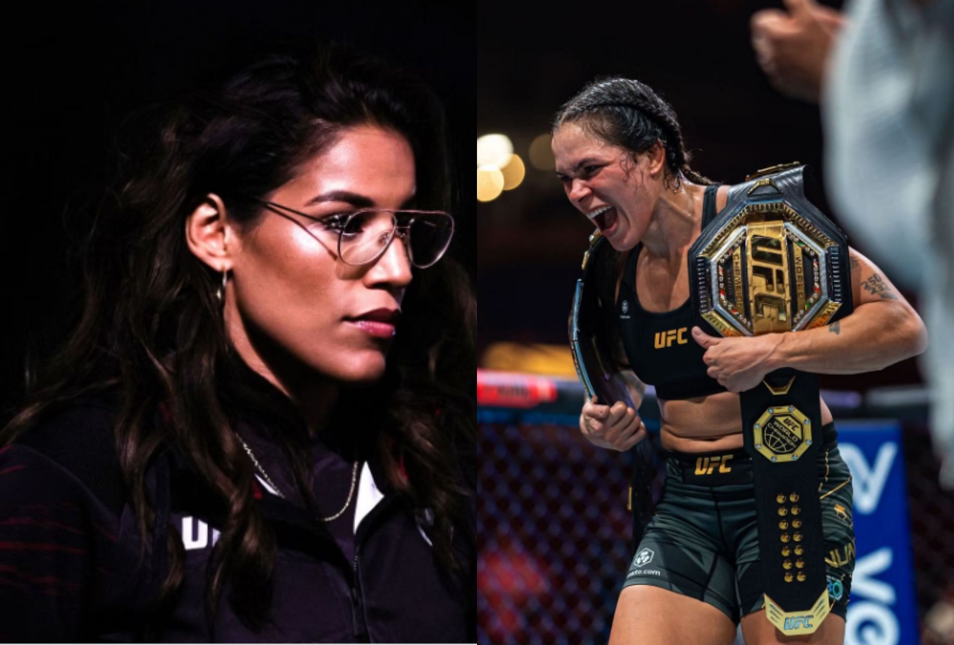 Julianna Pena (left), Amanda Nunes (right)