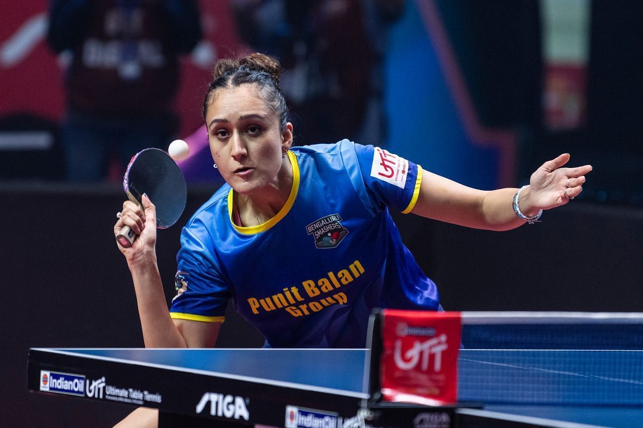 Manika Batra in action (Credits: UTT Media)