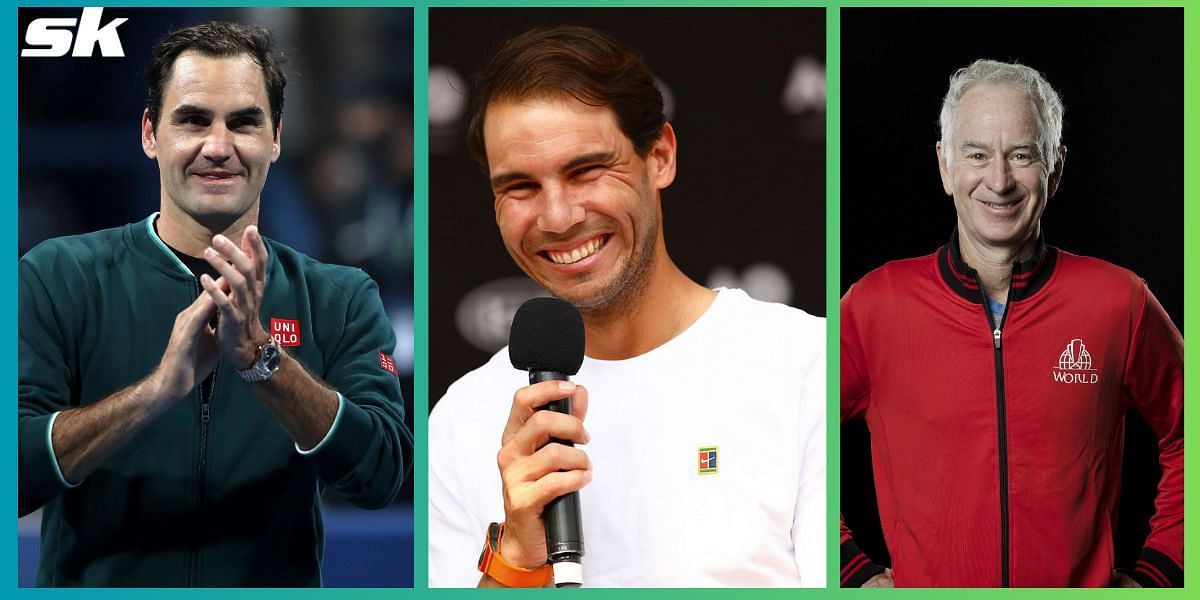 (From L-R) Roger Federer, Rafael Nadal and John McEnroe