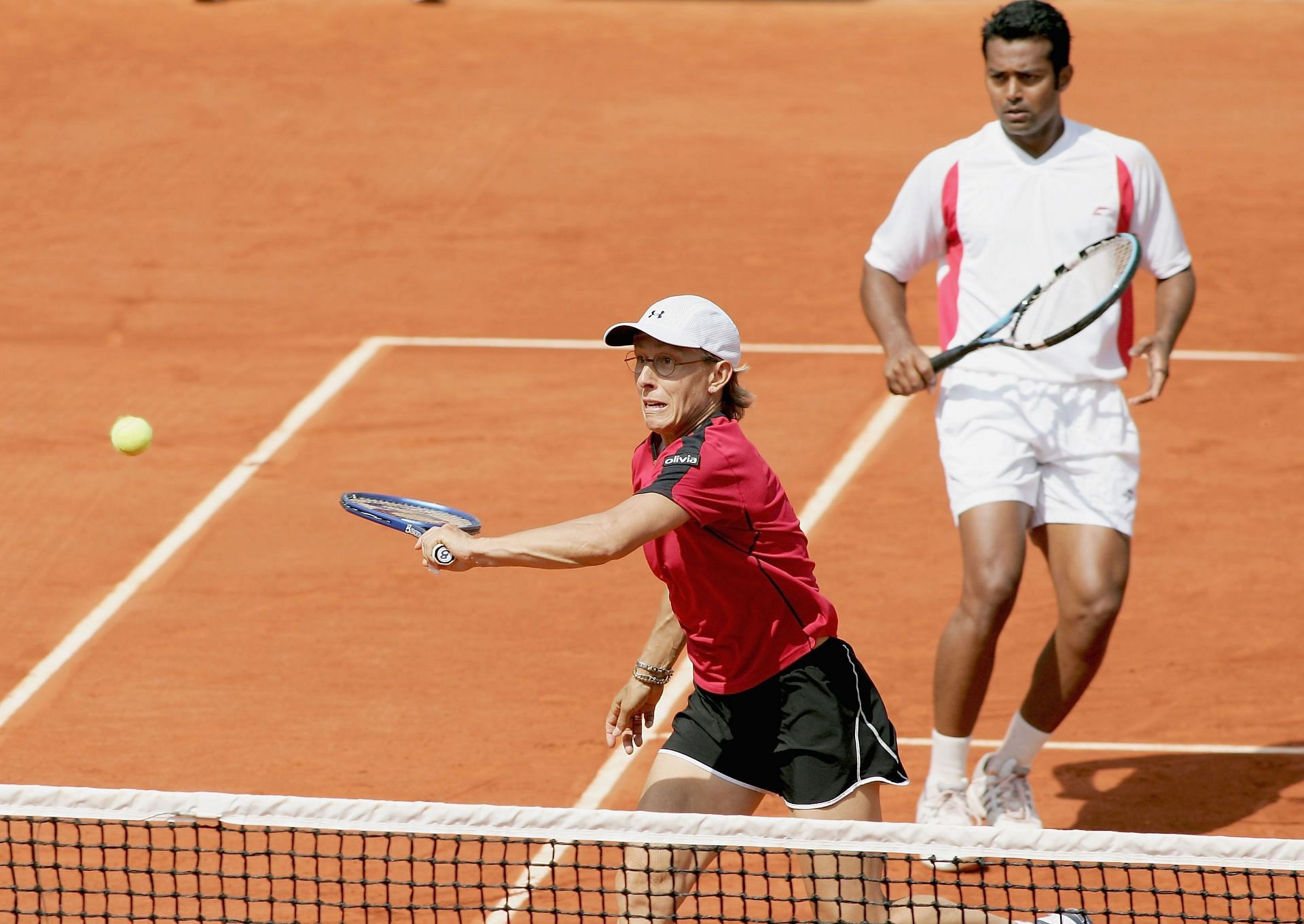 Martina Navratilova and Leander Paes at the French Open