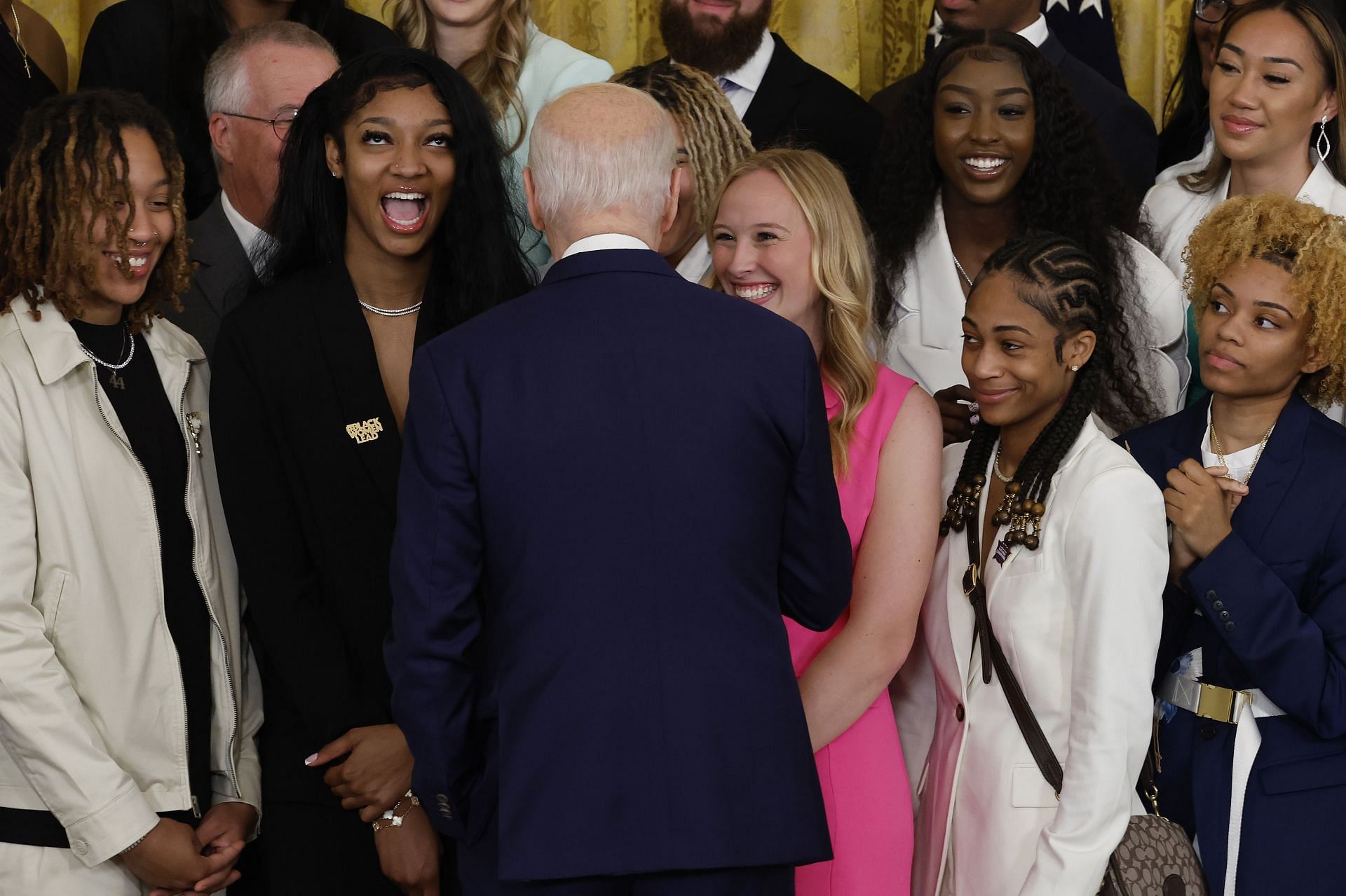 Biden Hosts NCAA Champion LSU Tigers And Connecticut Huskies At White House