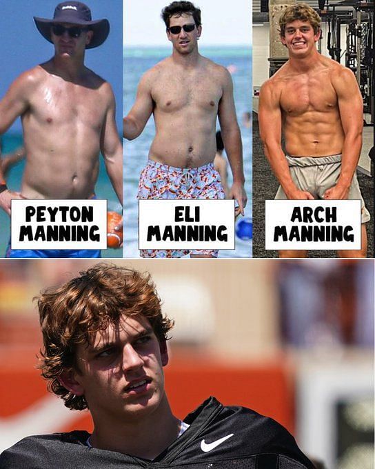 Fans mock Arch Manning as Texas QB's jacked physique photo goes viral ...