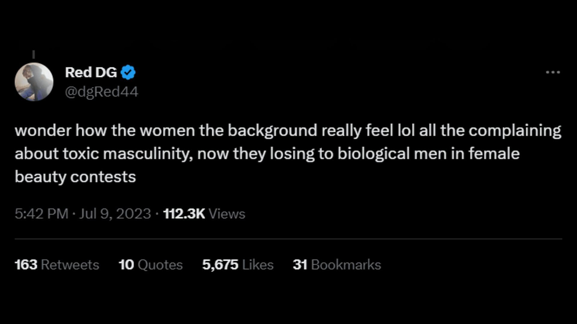 Een tweet waarin vrouwen worden bekritiseerd die giftige mannelijkheid bepleiten.  (Afbeelding via Twitter)