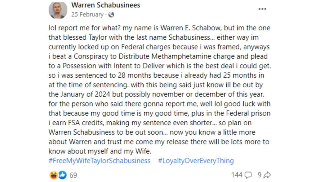 Who is Warren Schabusiness? All about Taylor Schabusiness' husband amid post defending convicted