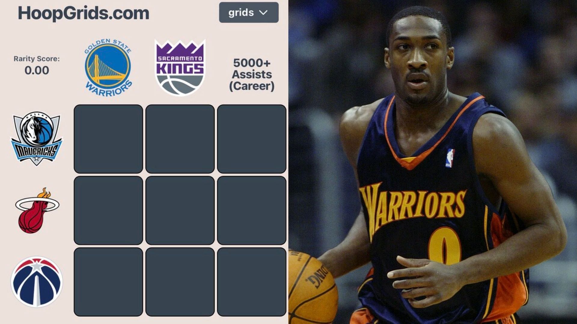 NBA HoopGrids (July 20) and Gilbert Arenas.