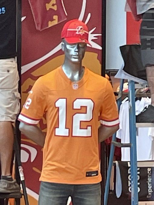 Greg Auman on X: Here's a closeup of Mike Evans throwback jersey in Bucs'  team store — this retails for $150.  / X