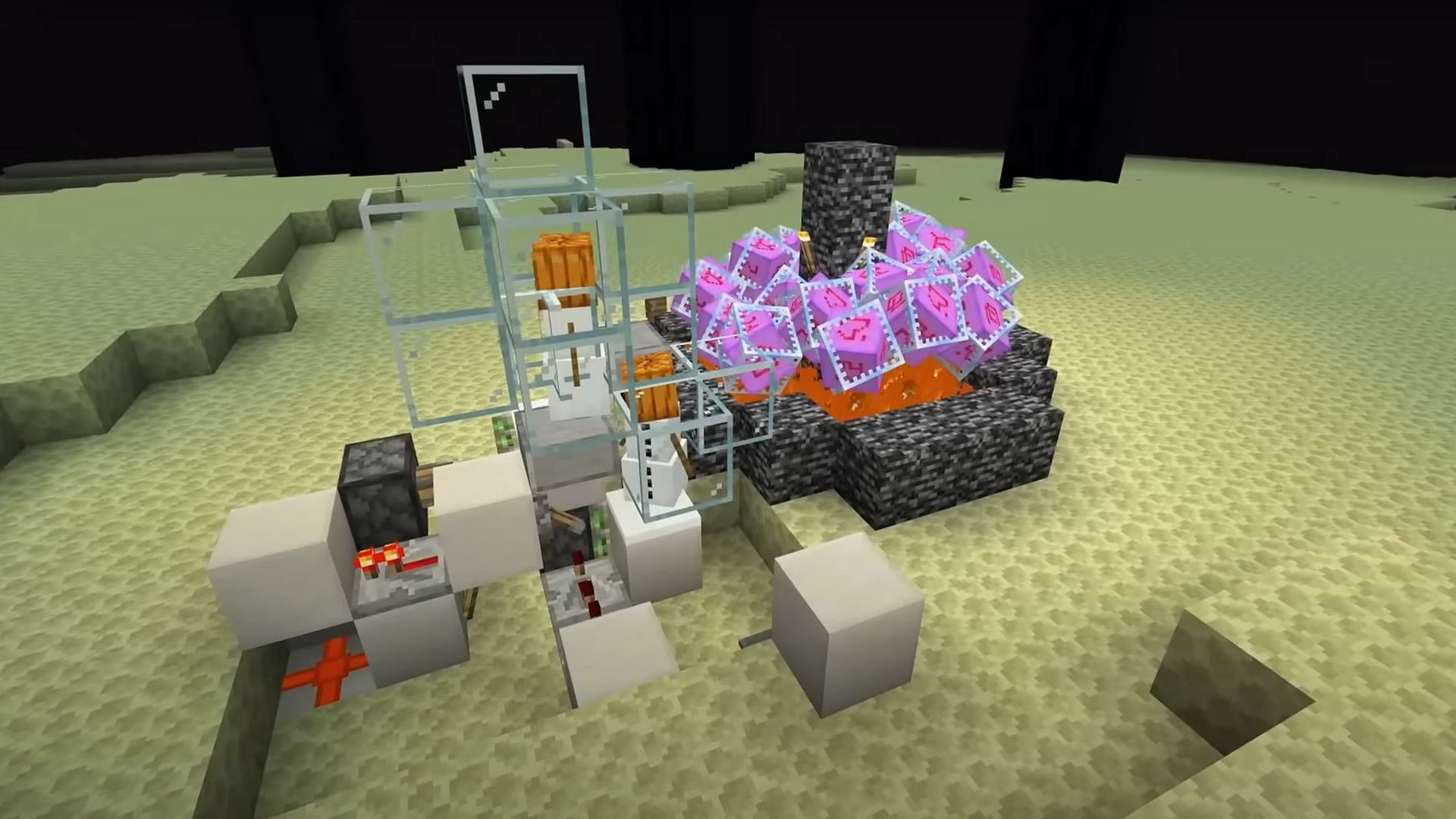 Bedrock Farm in Minecraft (Image via Mojang Studios)