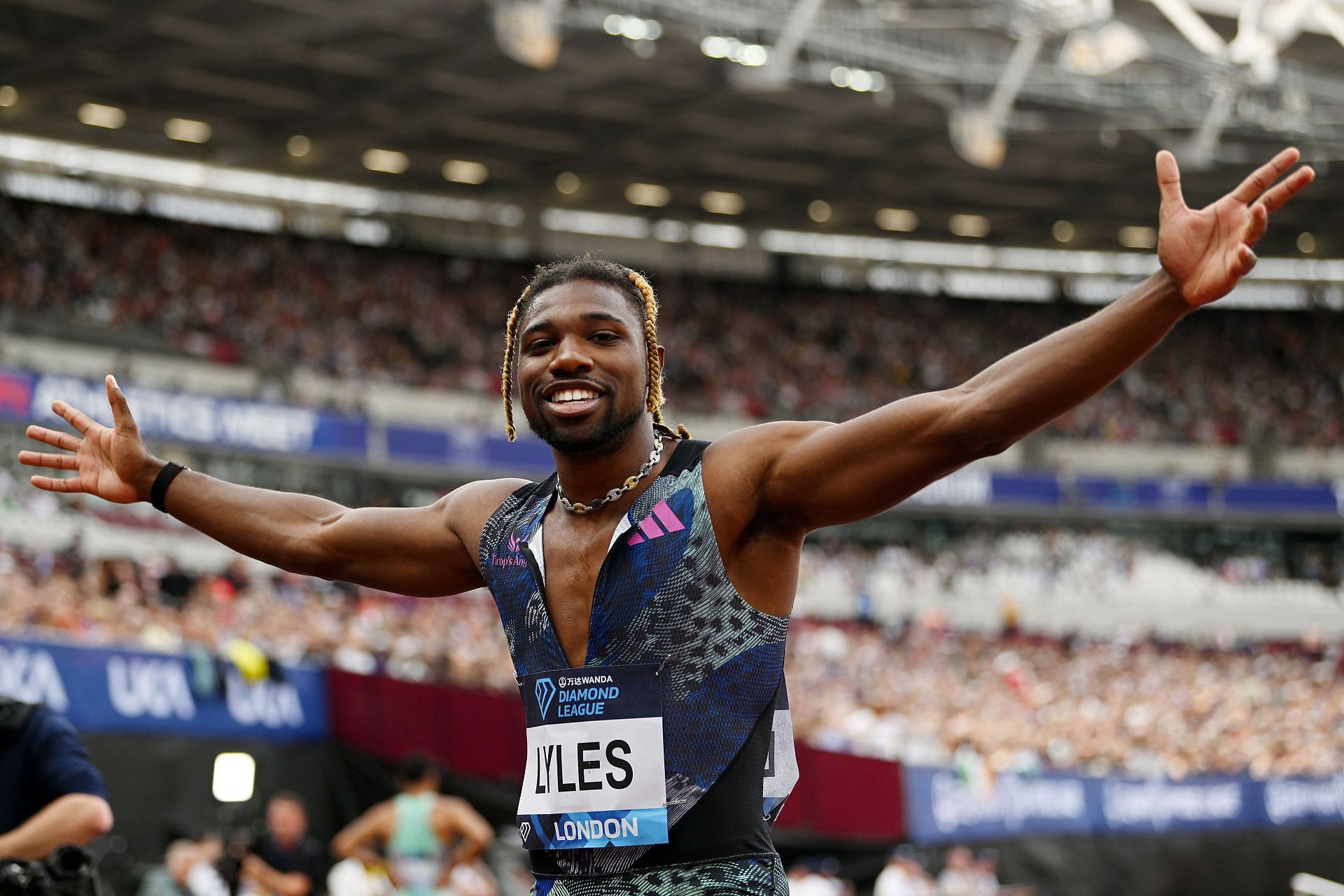 Noah Lyles at the London Athletics Meet