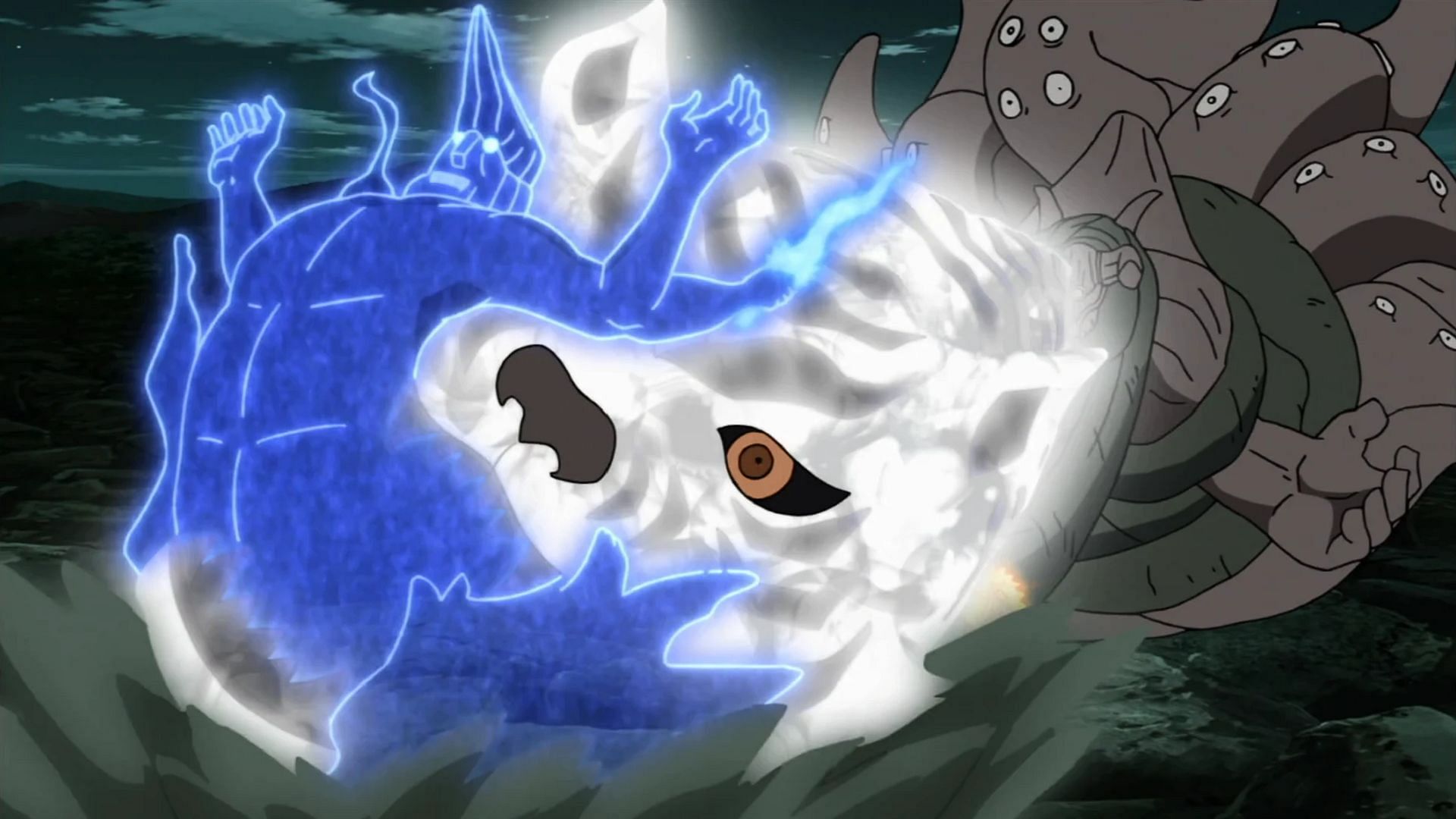 Guy&#039;s Afternoon Tiger smashing Madara&#039;s Susanoo (Image via Studio Pierrot, Naruto)