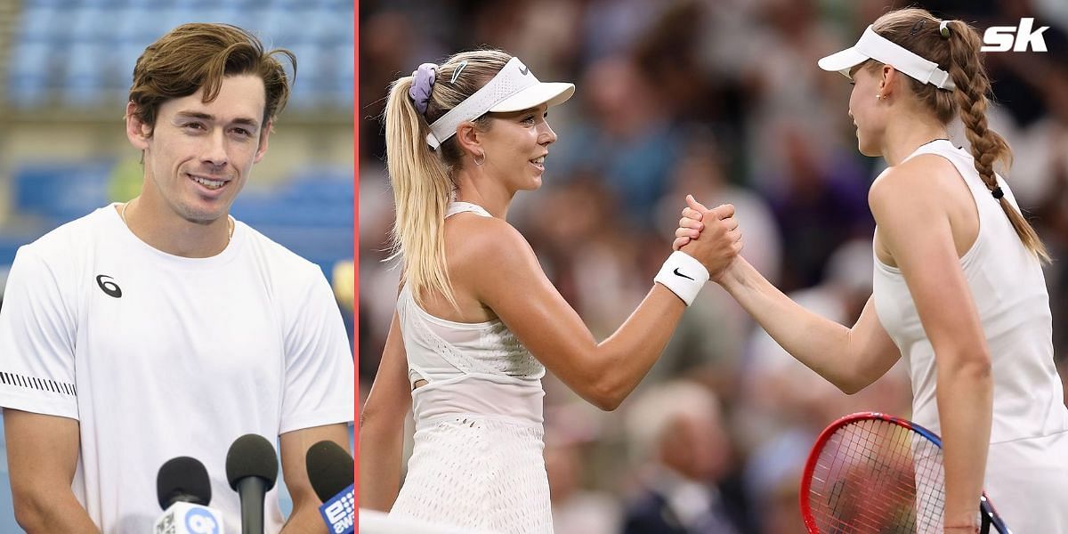 Alex De Minaur (L), Katie Boulter (C) and Elena Rybakina (R)