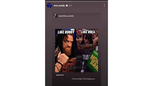 AEW star Buddy Matthews' Instagram Story