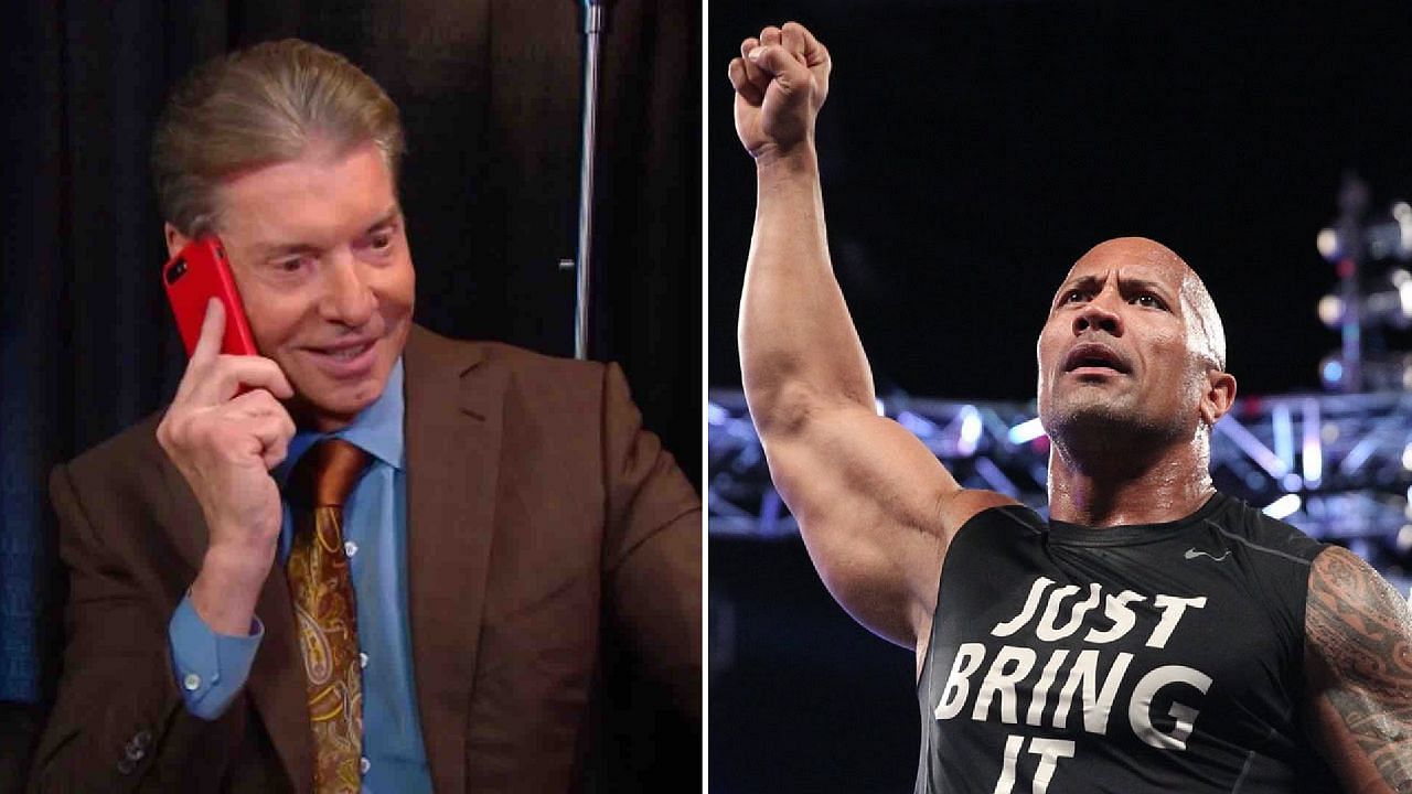 Vince McMahon (left); The Rock (right)