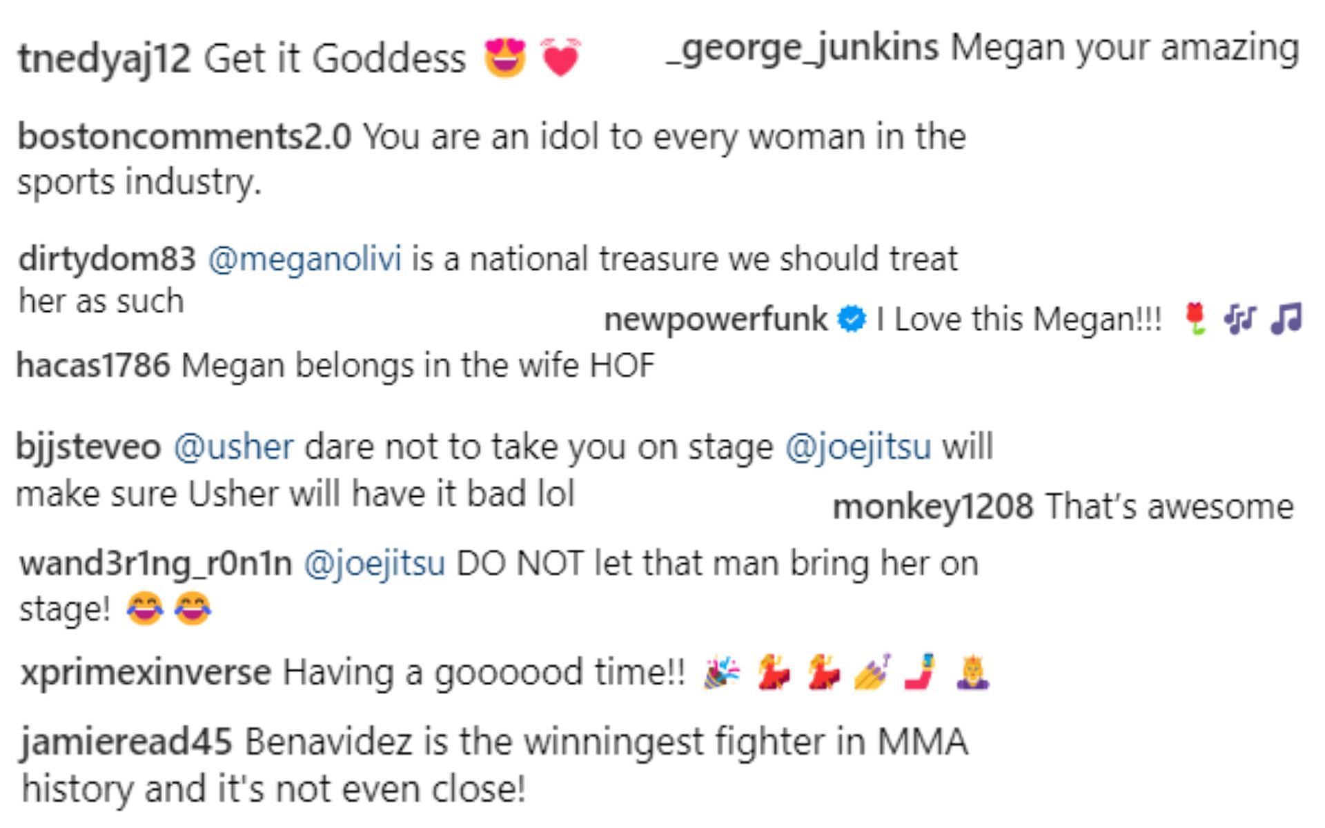 Screenshots from @meganolivi on Instagram