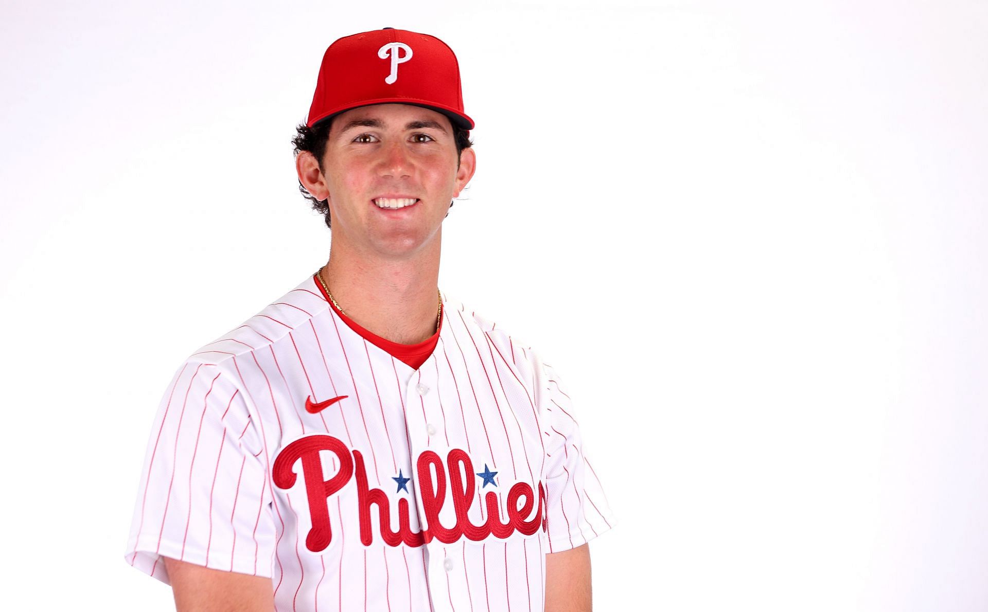 Andrew Painter #76 of the Philadelphia Phillies poses for a portrait during media day