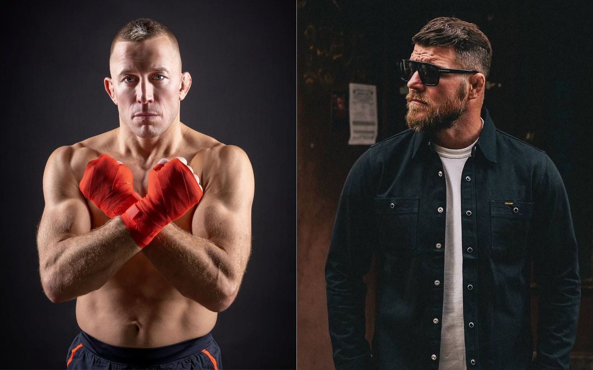 Georges St-Pierre (left) Michael Bisping (right) [Image courtesy @georgesstpierre @mikebisping on Instagram]