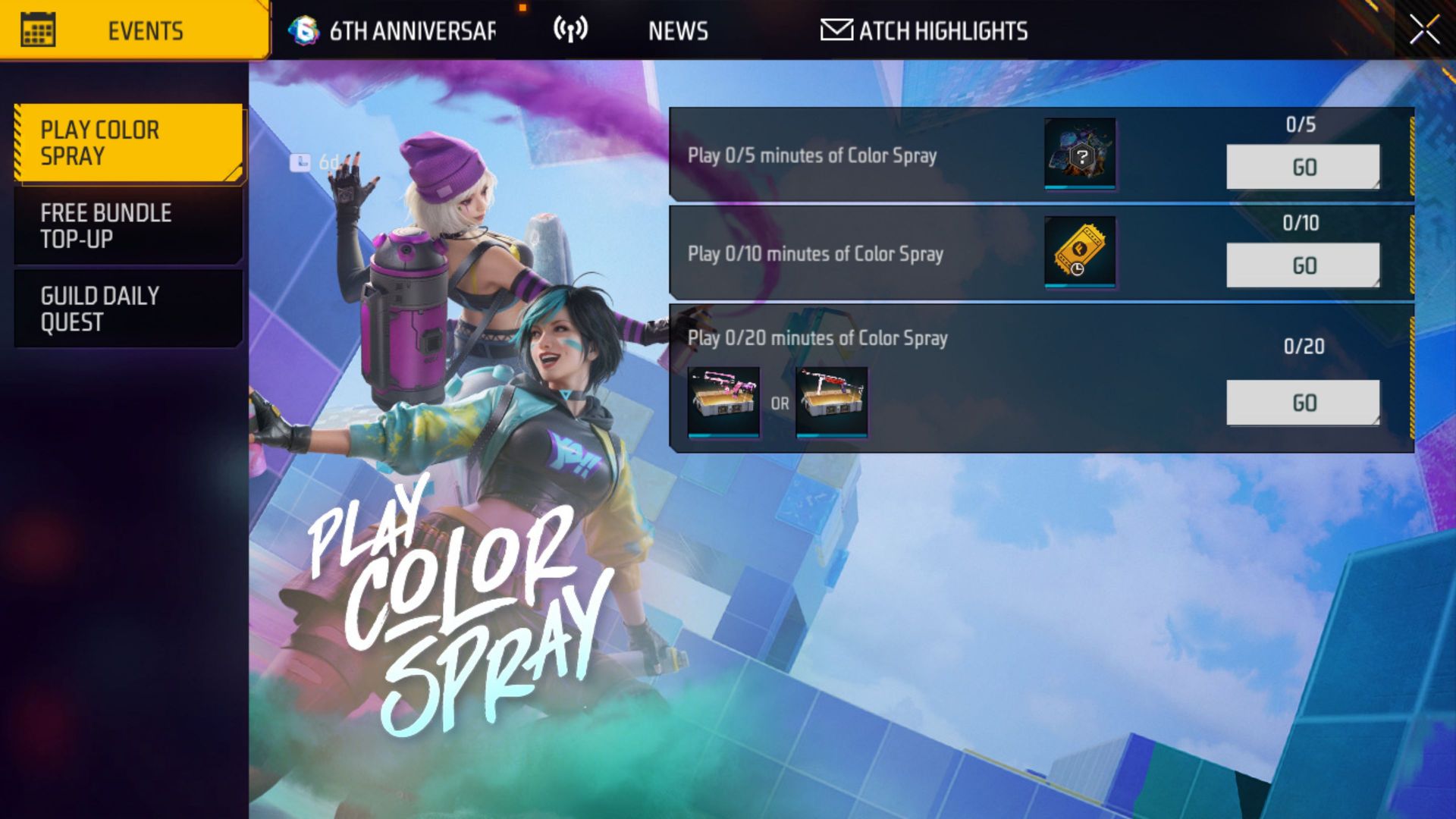 क्लैम बटन पर टच करके आइटम प्राप्त करें (Image via Garena)