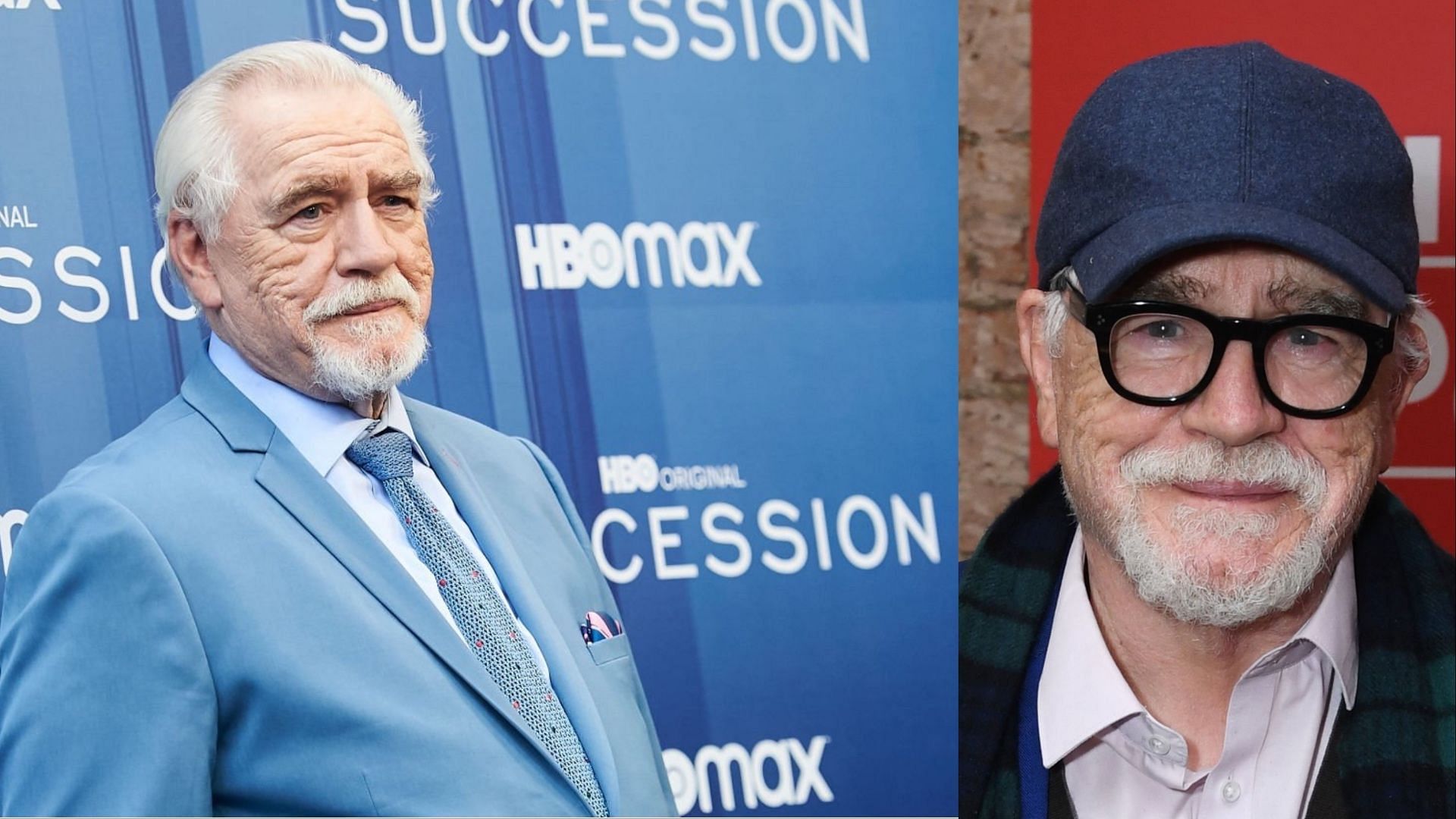 Brian Cox at the premiere of Succession and at the after party of The Shape of Things. (Images via Getty Images)