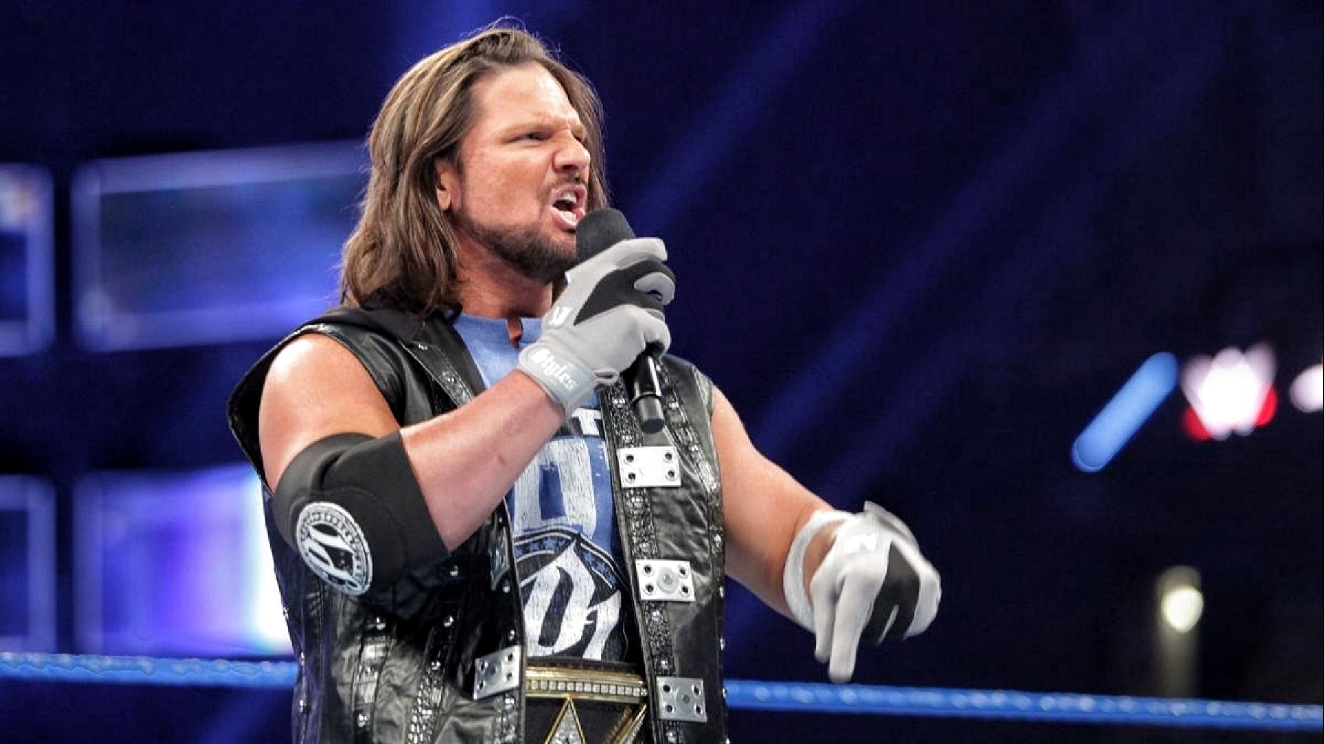 AJ Styles during a promo