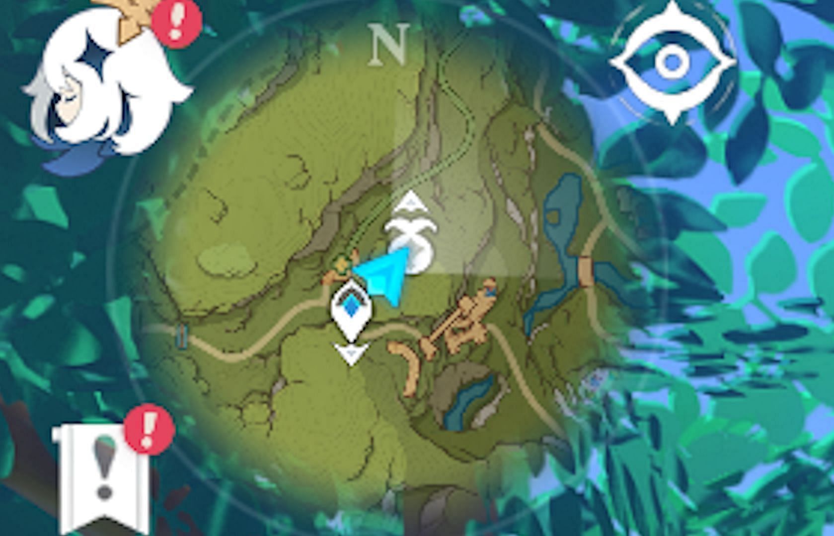 This minimap icon lets you know if you&#039;re nearby one of the Joyeux Voucher Boxes (Image via HoYoverse)