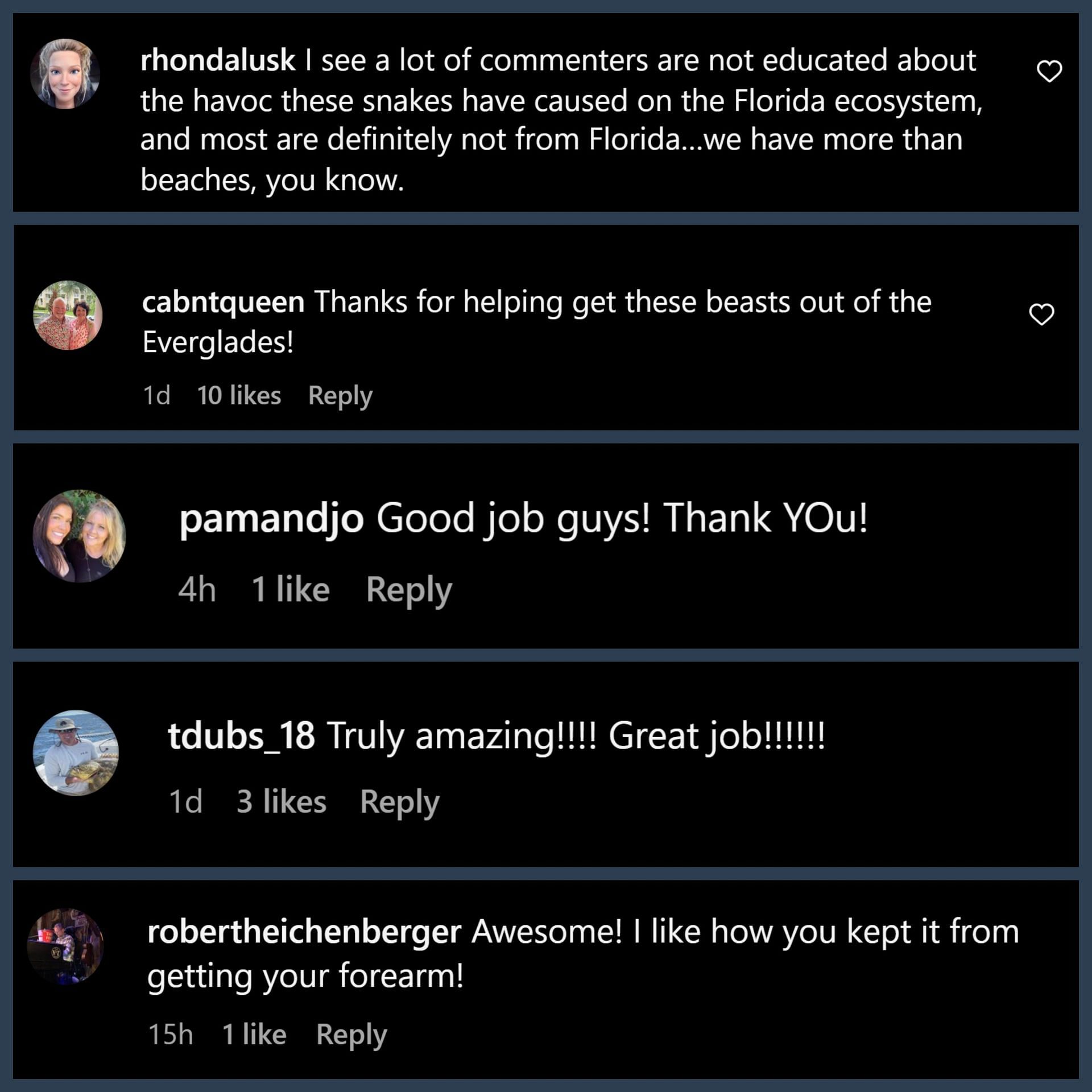 Some users thanked the hunters (Image via Instagram)