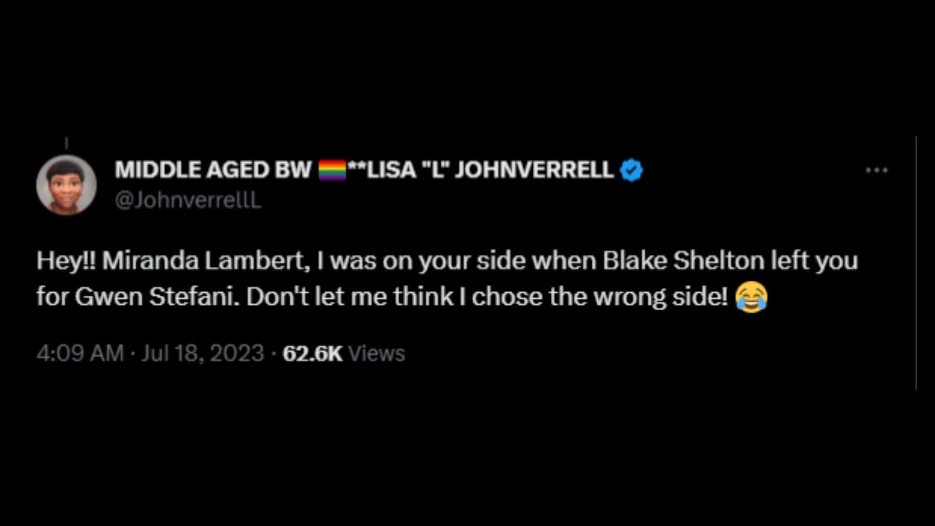 Screenshot of a Twitter user remarking on Lambert&#039;s viral video of slamming concertgoers. (Photo via @PopCrave/Twitter)