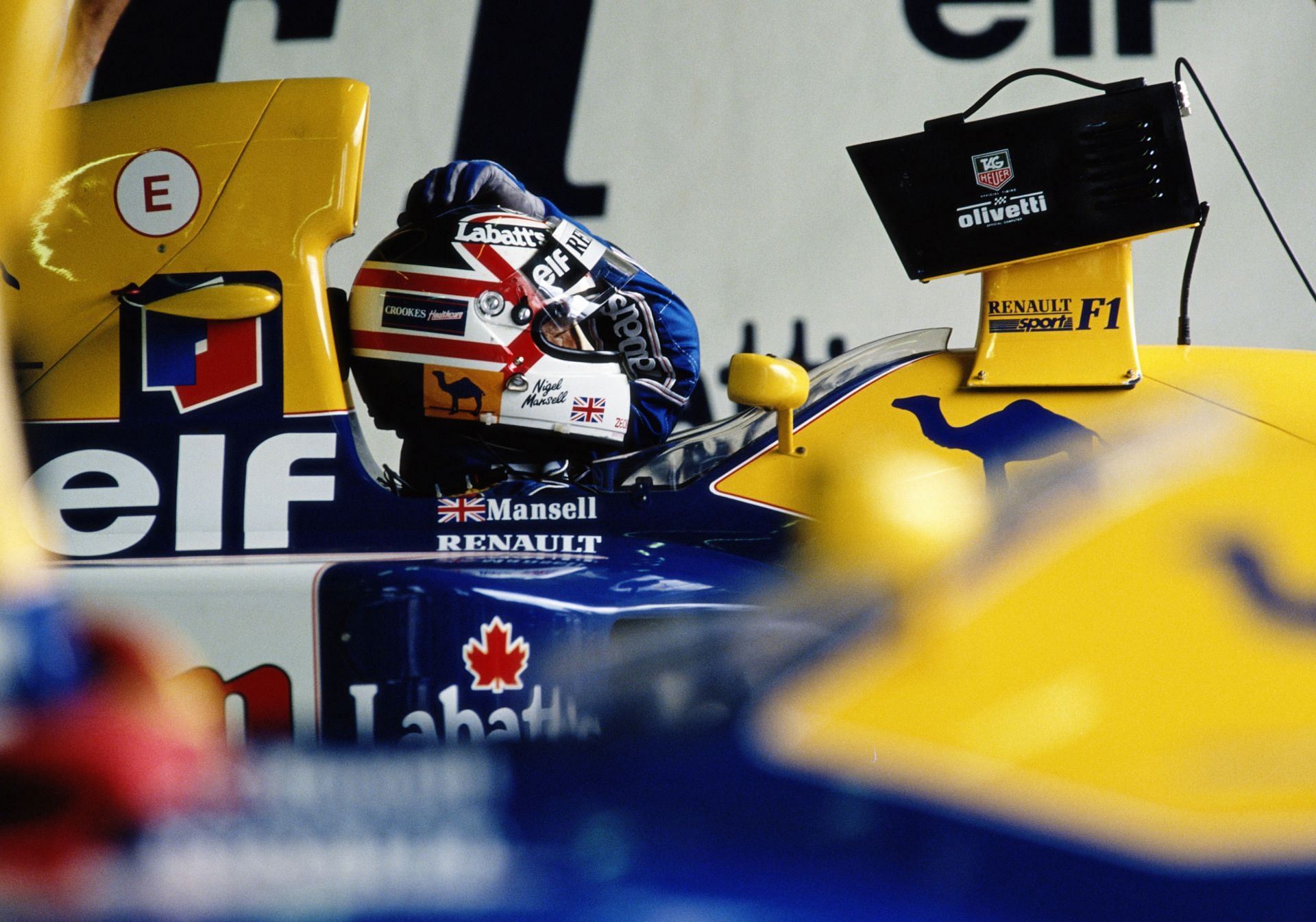 Nigel Mansell at Silverstone in 1991 (Photo by Darrell Ingham/Getty Images)