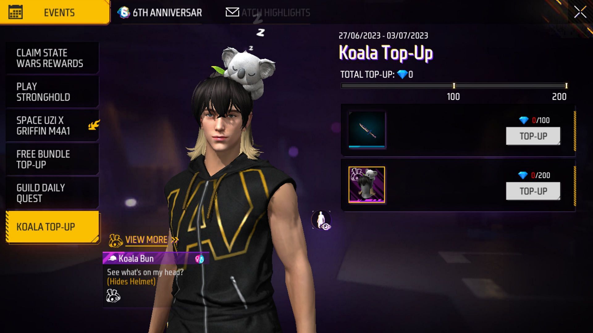 Koala Top-Up event was added to the game on June 27, 2023 (Image via Garena)