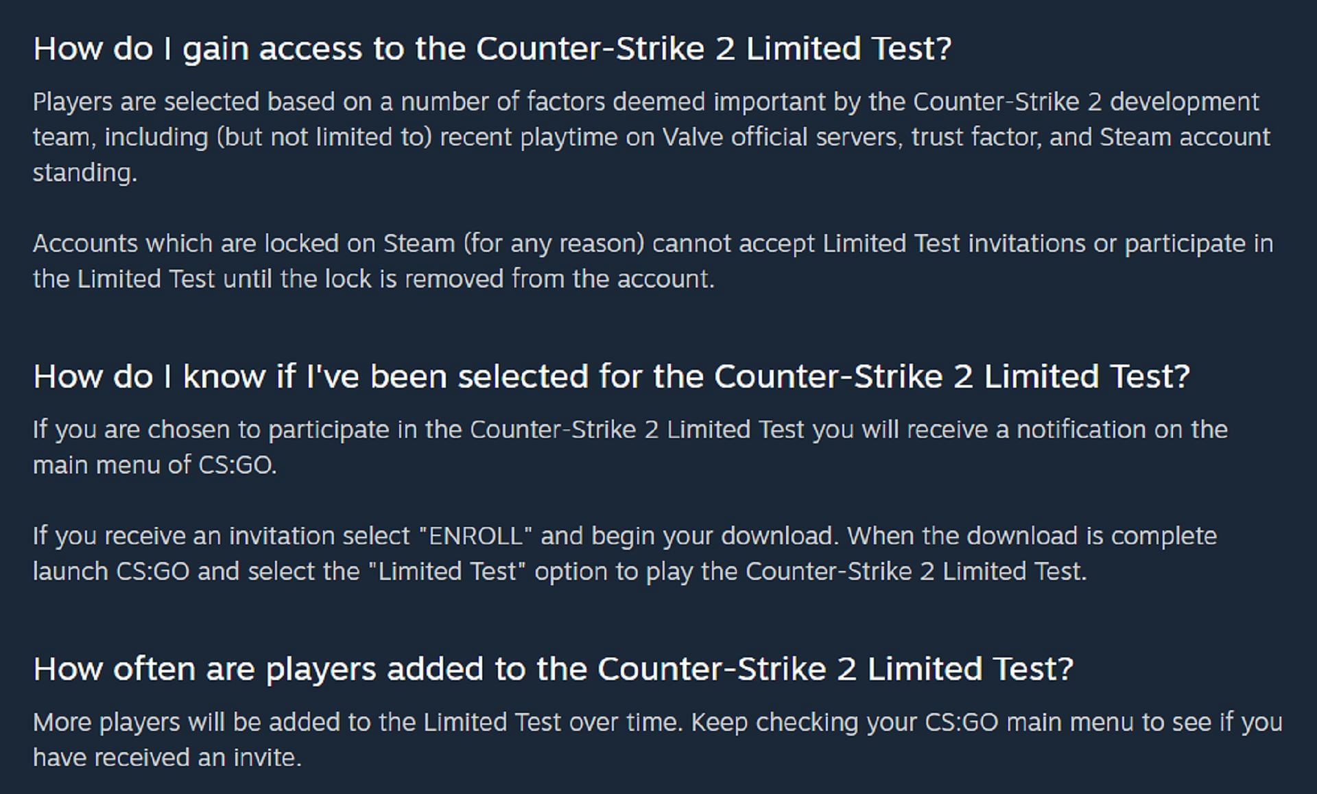 Players are selected based on several criteria (Image via Valve)