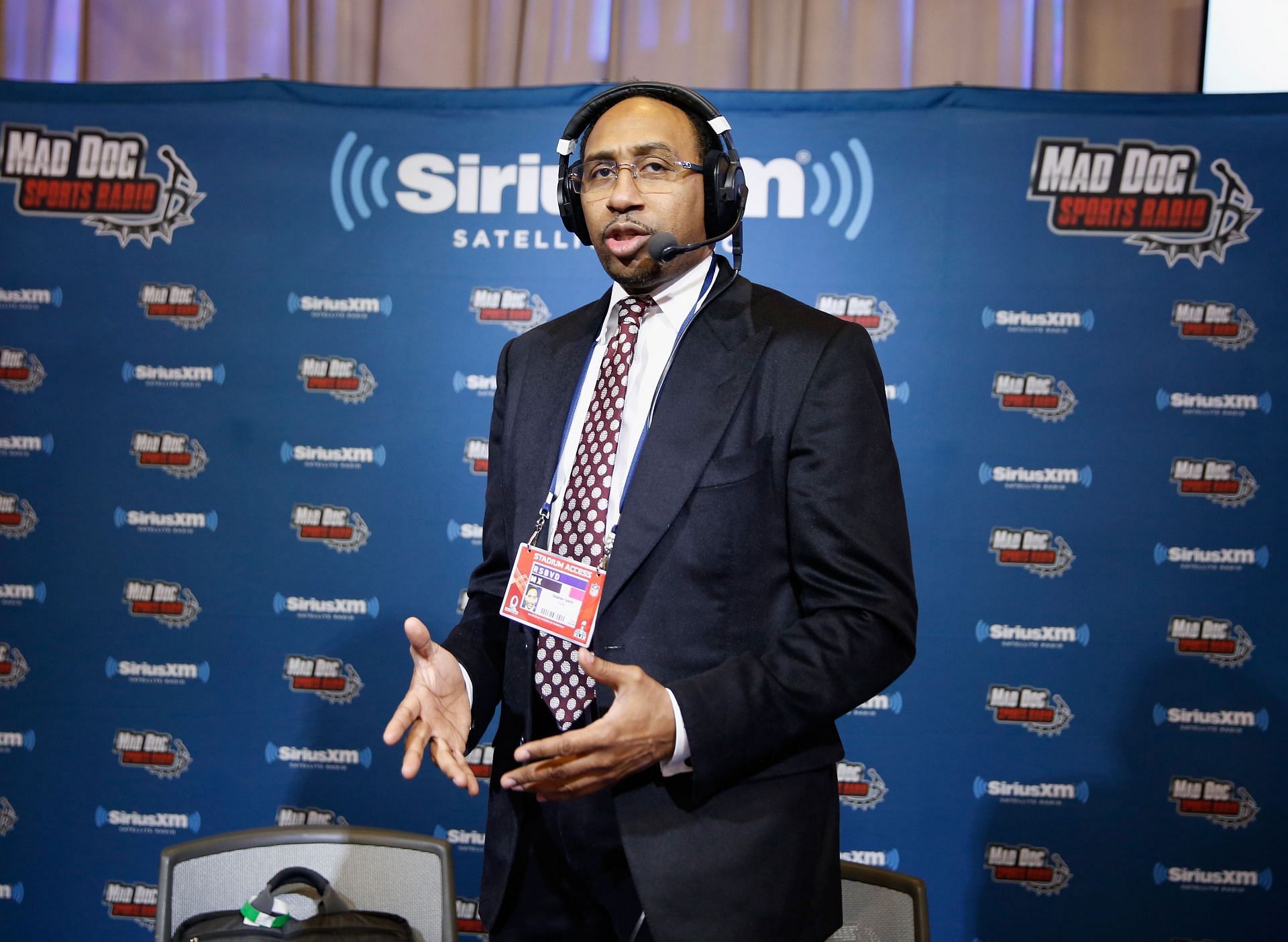 Stephen A. Smith at SiriusXM At Super Bowl XLIX Radio Row