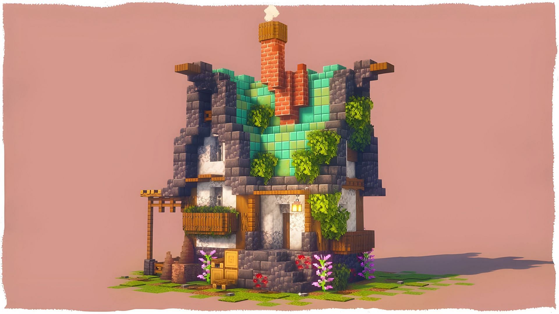 Fantasy houses are awe-inspiring builds in Minecraft (Image via Youtube/SheraNom)