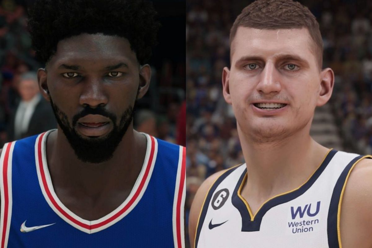 Joel Embiid and Nikola Jokic at NBA 2K23. (Photos: 2KRatings.com)