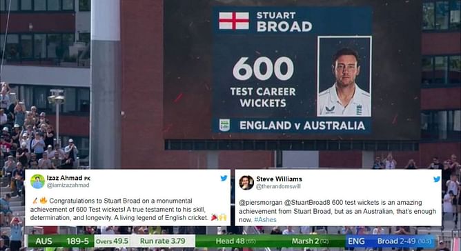 "Living legend" - Fans erupt as Stuart Broad completes 600 wickets in Tests during 4th Ashes Test