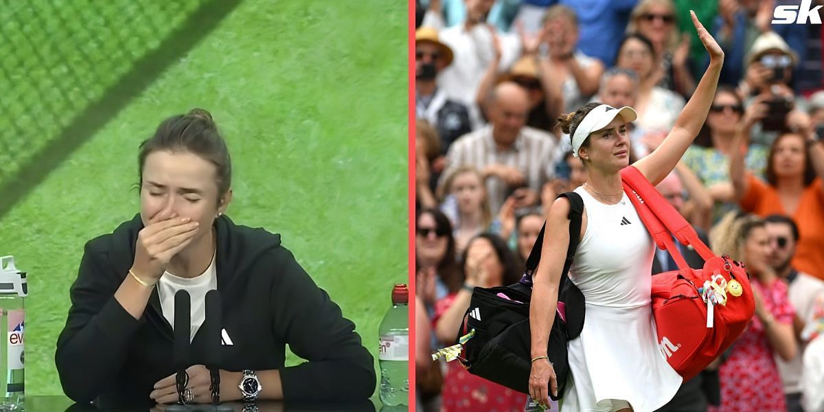 Elina Svitolina in tears as she thanks her fans after Wimbledon semi-final defeat