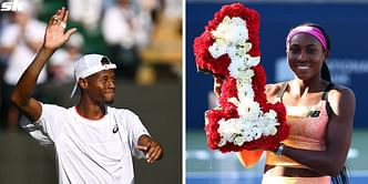 Coco Gauff & her family cheer Christopher Eubanks through victory against Stefanos Tsitsipas at Wimbledon