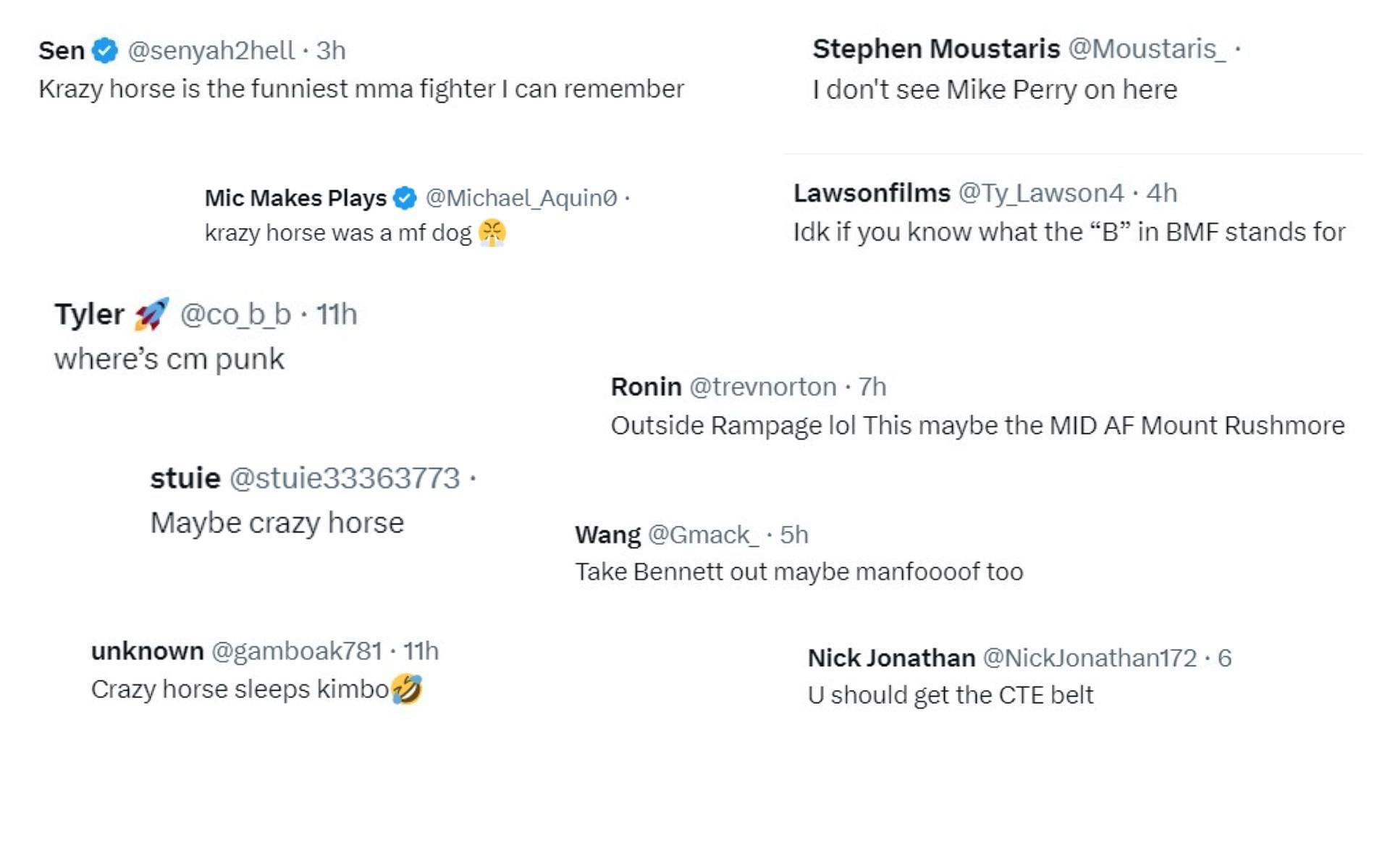 Screenshot of Twitter reactions to Joaquin Buckley&#039;s BMF Mount Rushmore