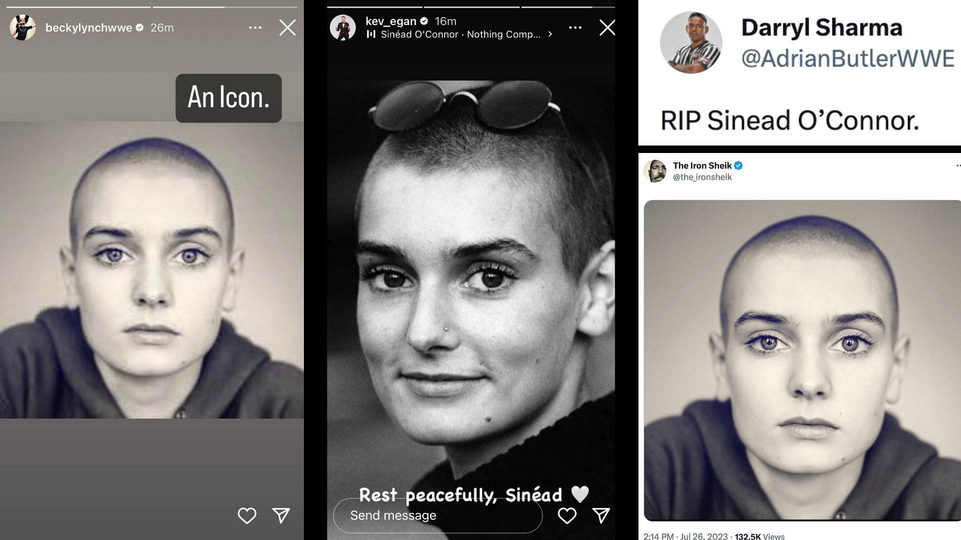WWE stars pay tribute to Sinead O&#039;Connor.