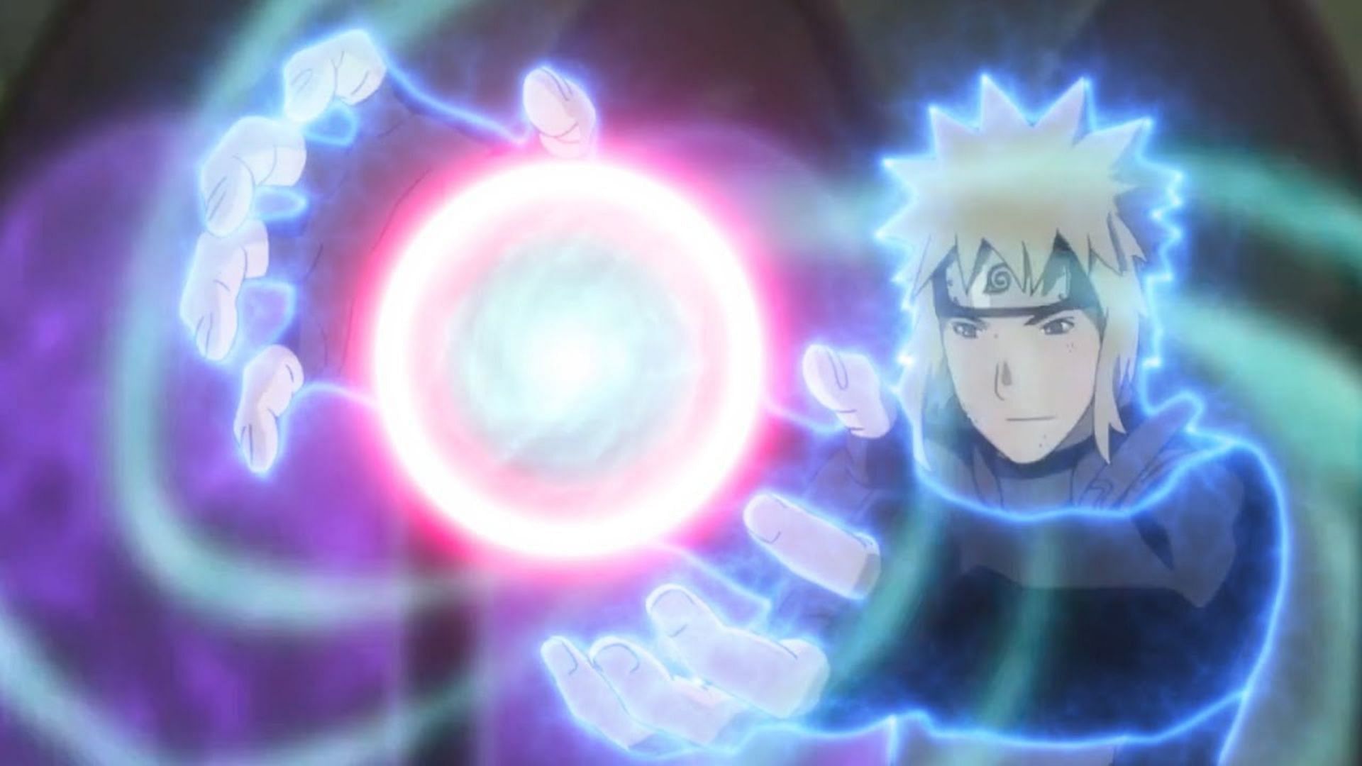 Minato Namikaze using the Rasengan in the anime (Image via Studio Pierrot)