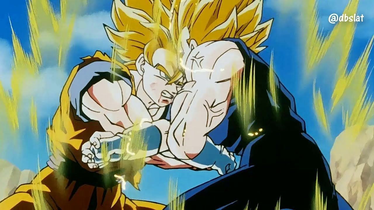 Goku vs Majin Vegeta(Image via Toei Animation)