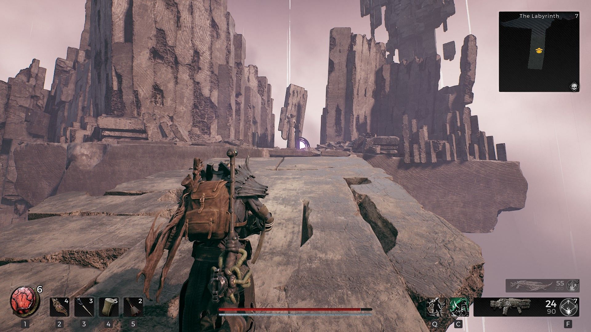 Floating stones heading to the statue of the Cipher Rod (Image via Remnant 2)