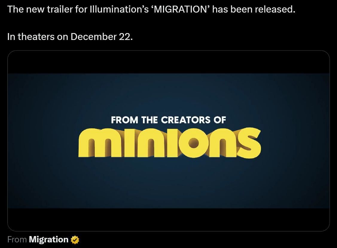 Discussing Film&#039;s post about Illumination&#039;s upcoming film (Image via Twitter)