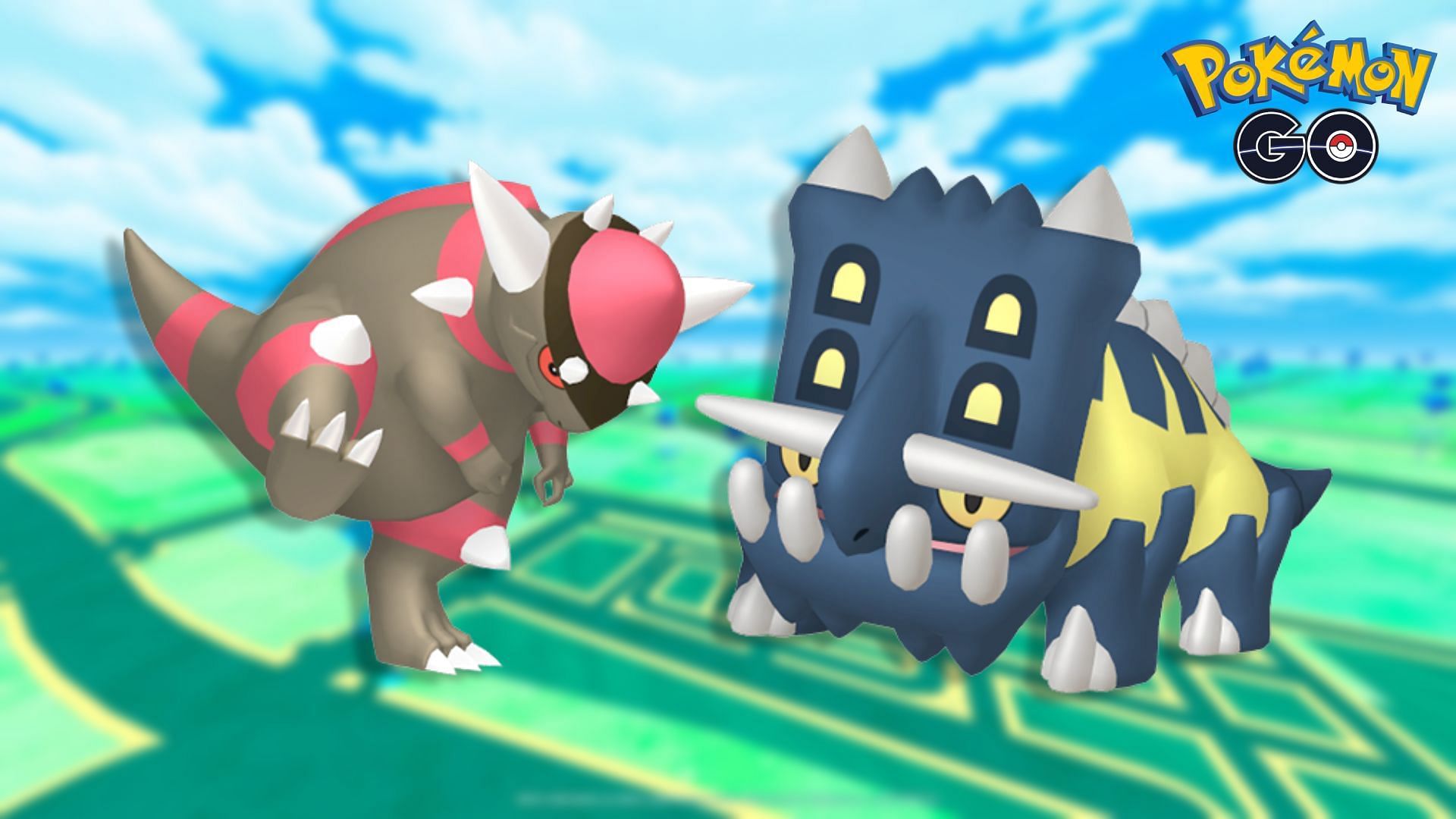Shiny Rampardos and Shiny Bastiodon in Pokemon GO (Image via Sportskeeda)