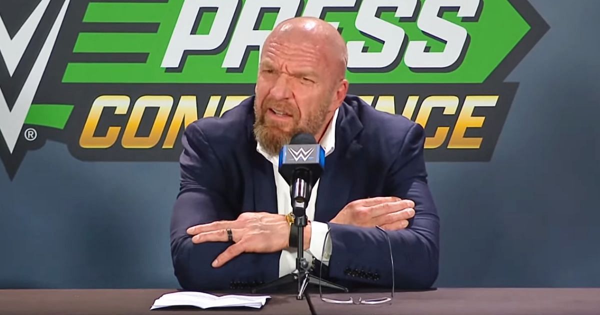 Triple H at a recent WWE Press Conference.