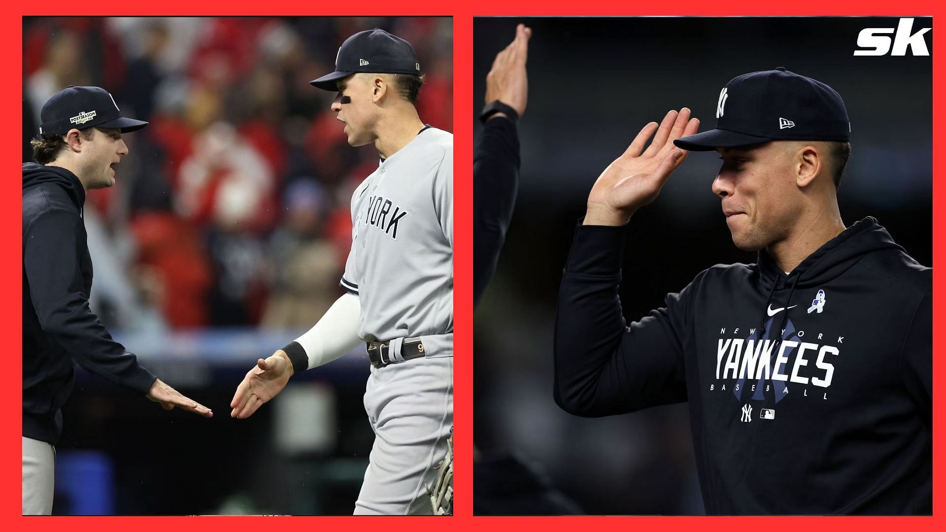 Aaron Judge applauds Gerrit Cole