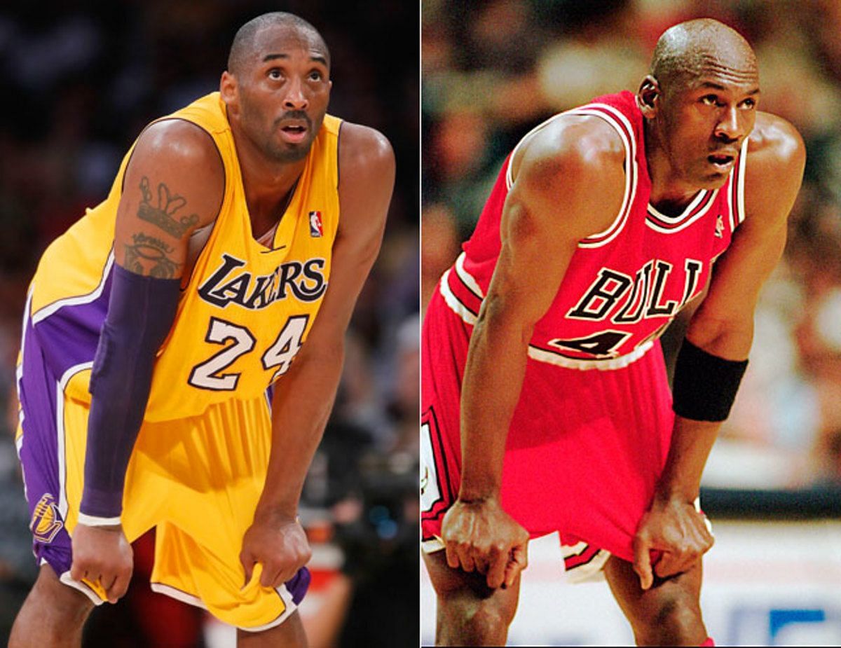 NBA legends Kobe Bryant and Michael Jordan
