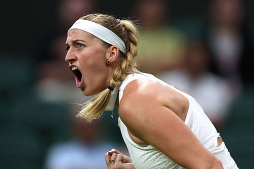 Petra Kvitova at the 2023 Wimbledon Championships.