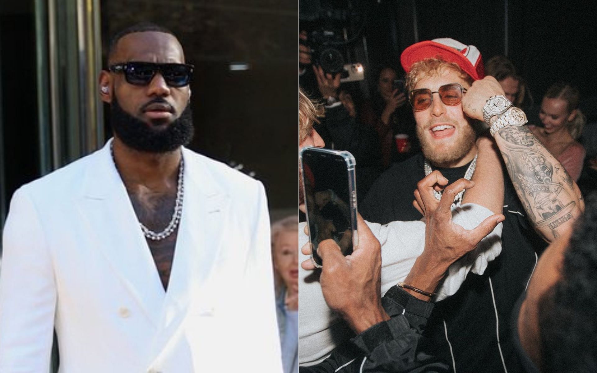 LA Lakers star LeBron James (left) Jake Paul (right) [Image courtesy @jakepaul @lakers on Instagram]