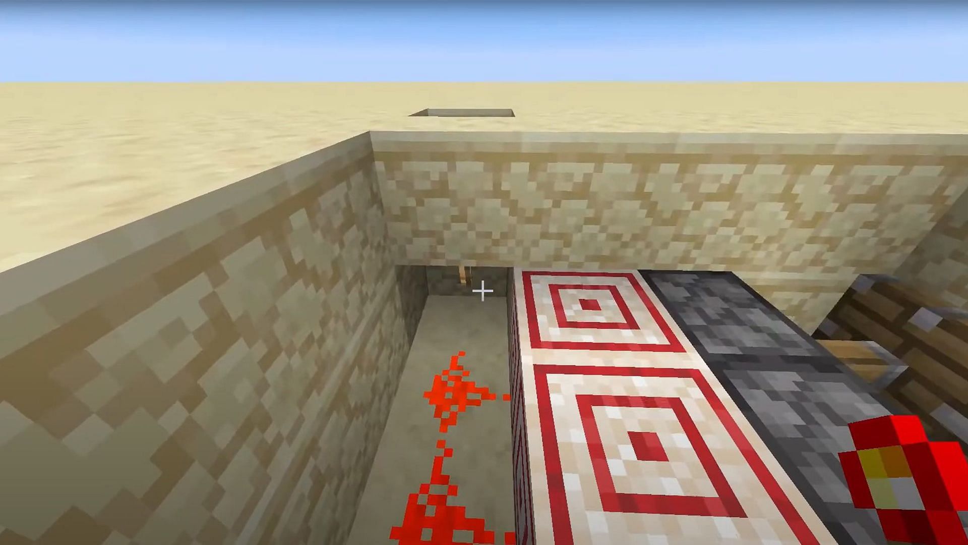 Place the redstone torch here (Image via Mojang Studios)