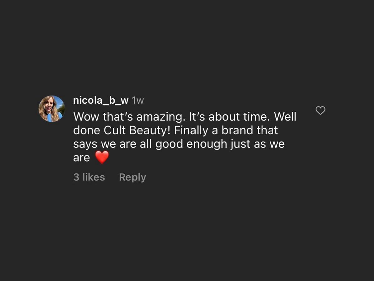 Fan reactions (Image via Instagram/@cultbeauty)