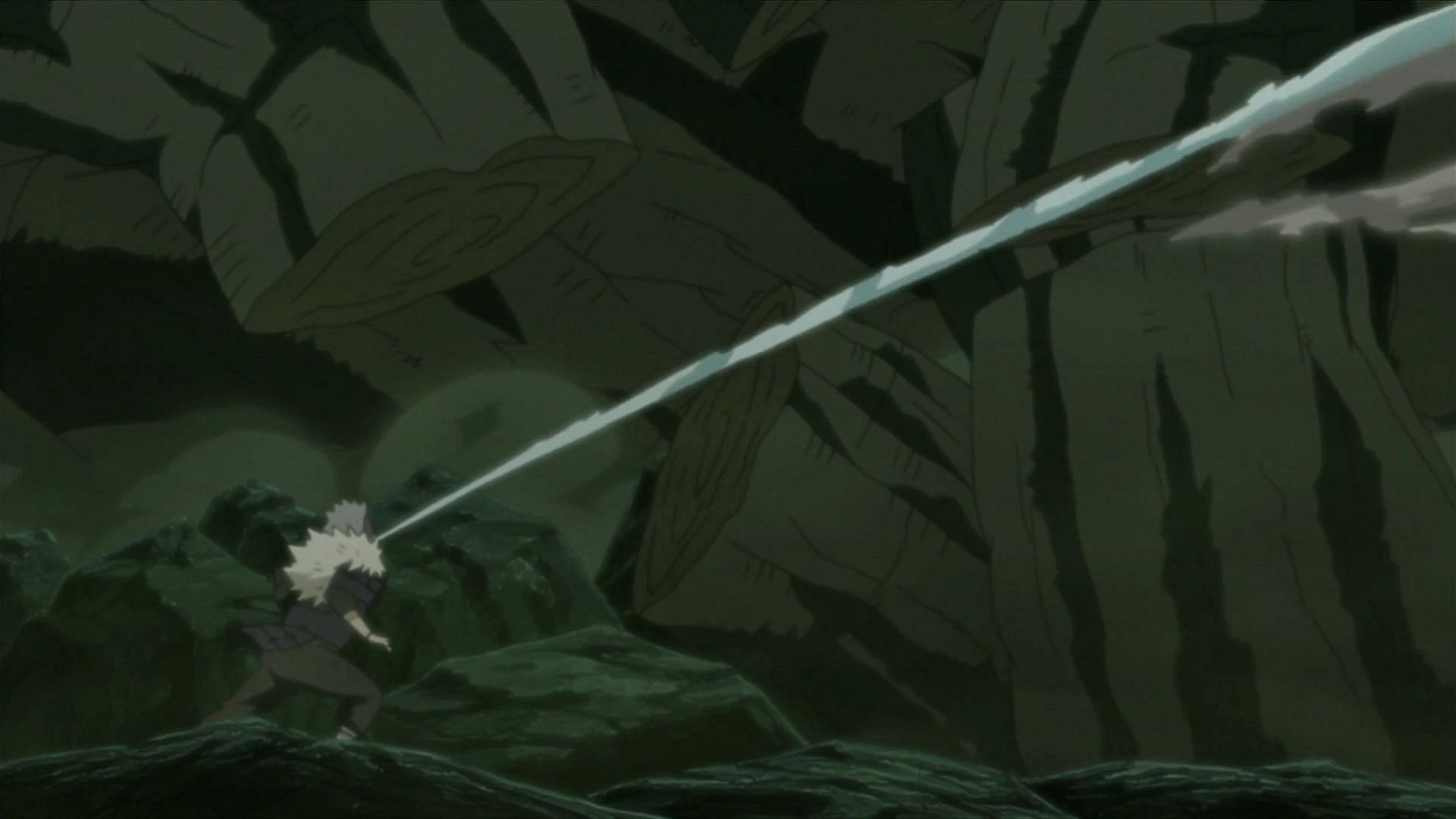 Tobirama&#039;s Water Style: Severing Wave as seen in the Naruto anime (Image via Studio Pierrot, Naruto)